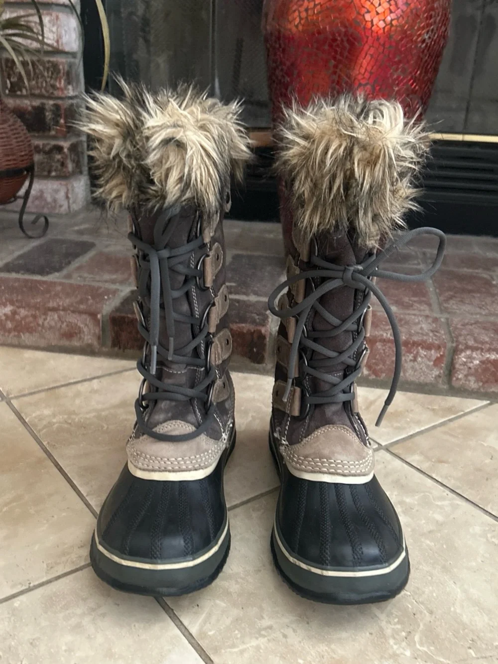 Sorel Joan Of Arctic Women's Brown Winter Snow Boots Fur Lined Waterproof Sz8